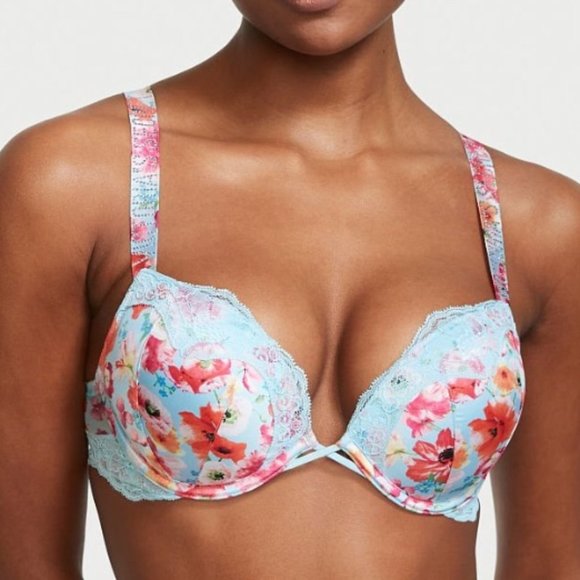 32A  VERY SEXY Bombshell Add-2-Cups Push-Up Bra Happy Poppy - Picture 2 of 12